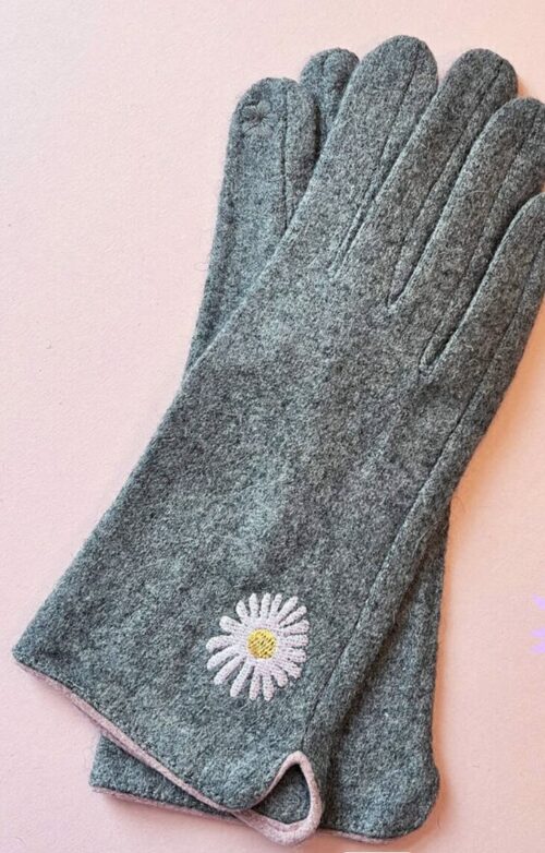 Embroidered Birth Flower Merino Wool Touch Screen Gloves - personalised mother's day gifts under £20