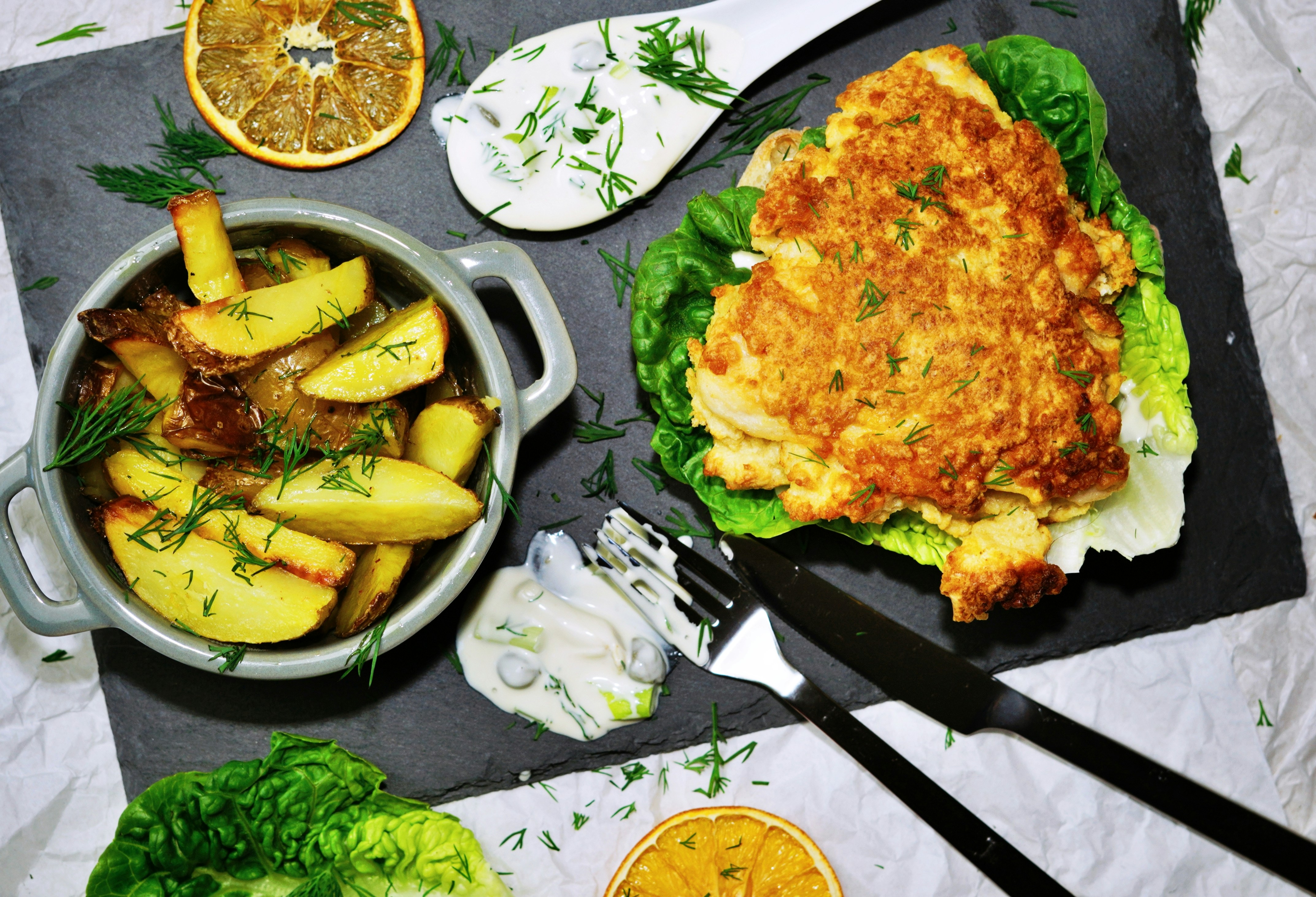 Air Fryer Chicken Schnitzel Potato Wedges